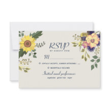 Tarjeta de RSVP de Boda Floral Botánica