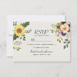 Tarjeta de RSVP de Boda Floral Botánica