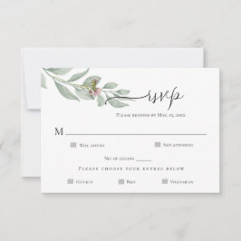 Tarjeta de RSVP de boda floral chic moderna