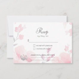 Tarjeta de RSVP de boda floral de Anémona Rosa