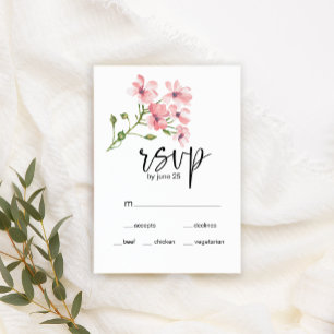 Tarjeta de RSVP de boda floral de rosas rosadas so