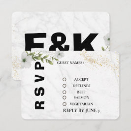 Tarjeta de RSVP de Boda Floral Elegante