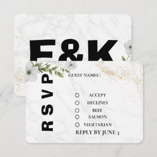Tarjeta de RSVP de Boda Floral Elegante