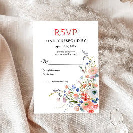 Tarjeta de RSVP de Boda Floral Elegante