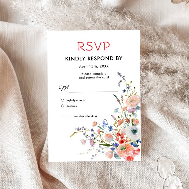 Tarjeta de RSVP de Boda Floral Elegante (Subido por el creador)
