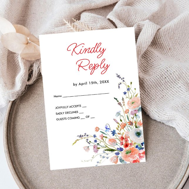 Tarjeta de RSVP de Boda Floral Elegante (Subido por el creador)