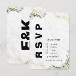 Tarjeta de RSVP de Boda Floral Elegante