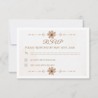 Tarjeta de RSVP de boda floral personalizada