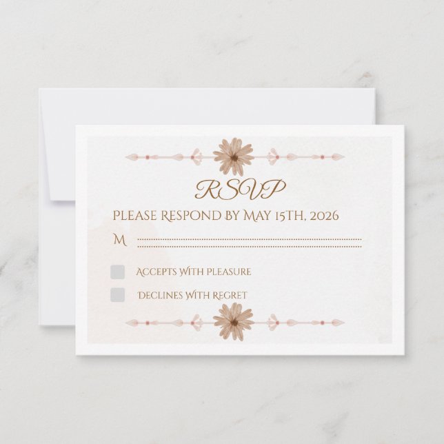 Tarjeta de RSVP de boda floral personalizada (Anverso)