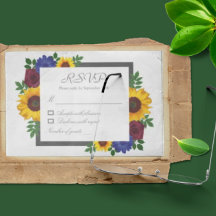 Tarjeta de RSVP de boda floral Rosa Girasol