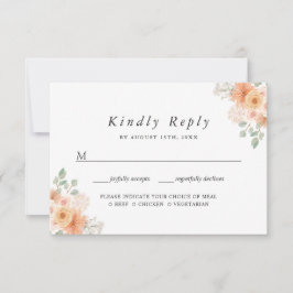 Tarjeta de RSVP de Boda Floral Rosado con Opción d