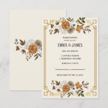 Tarjeta de RSVP de Boda Floral Vintage