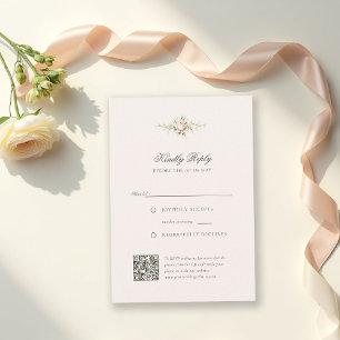 Tarjeta de RSVP de Boda Floral Vintage Garden Ethe