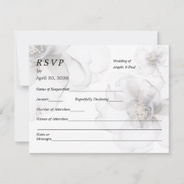 Tarjeta de RSVP de Boda Flores Suaves