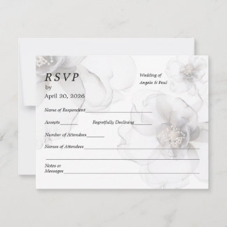 Tarjeta de RSVP de Boda Flores Suaves
