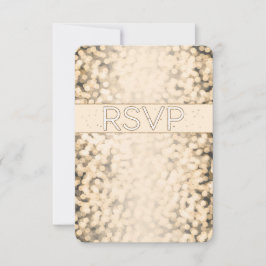 Tarjeta de RSVP de Boda Glam con Luces Brillantes 
