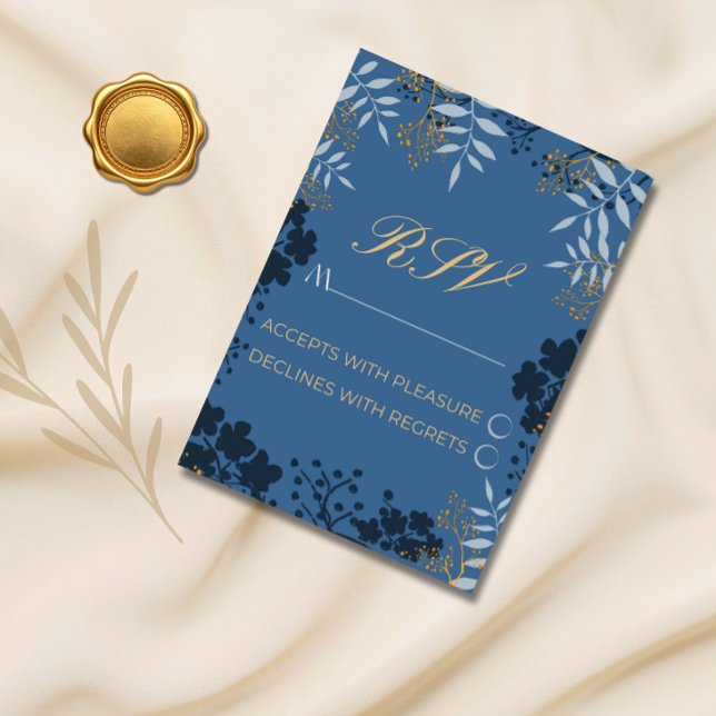 Tarjeta de RSVP de boda Hojas Elegantes (Subido por el creador)