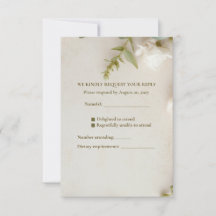 Tarjeta de RSVP de boda Jardín de Marfil Botánico