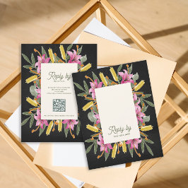 Tarjeta de RSVP de Boda Lily Blush Malhumorado con
