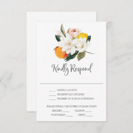 Tarjeta de RSVP de boda Magnolia Citrus