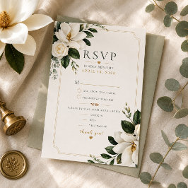 Tarjeta de RSVP de boda Magnolia Southern Charm