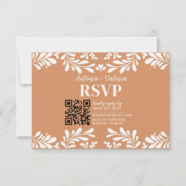 Tarjeta de RSVP de Boda Mexicana Terracotta Talave