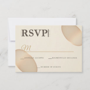 Tarjeta de RSVP de Boda Minimalista Champagne Pebb