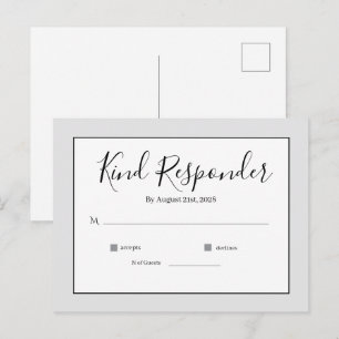 Tarjeta de RSVP de boda minimalista elegante