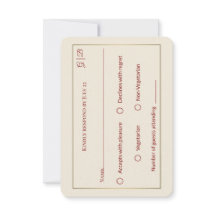 Tarjeta de RSVP de boda minimalista elegante