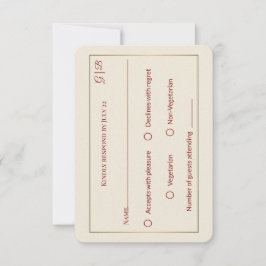 Tarjeta de RSVP de boda minimalista elegante
