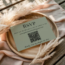 Tarjeta de RSVP de Boda Minimalista Elegante con C
