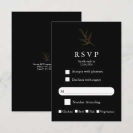 Tarjeta de RSVP de Boda Minimalista Elegante Moder