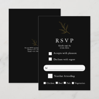 Tarjeta de RSVP de Boda Minimalista Elegante Moder