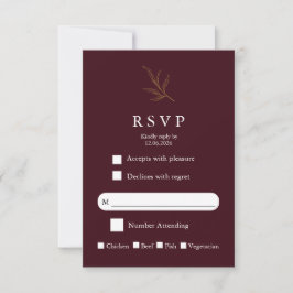 Tarjeta de RSVP de Boda Minimalista Elegante Moder