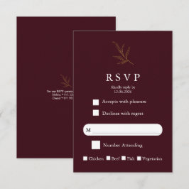 Tarjeta de RSVP de Boda Minimalista Elegante Moder