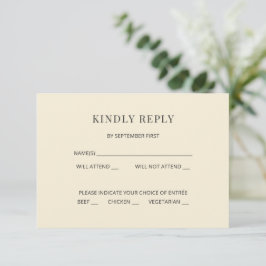 Tarjeta de RSVP de Boda Minimalista Moderna