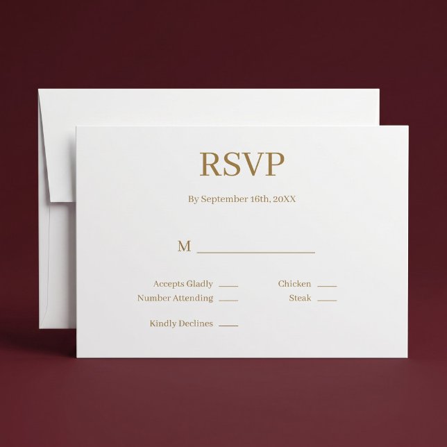 Tarjeta de RSVP de Boda Minimalista Moderna (Subido por el creador)