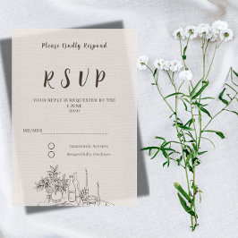 Tarjeta de RSVP de Boda Minimalista Romántica