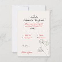 Tarjeta de RSVP de Boda Minimalista Simple