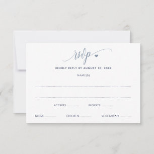 Tarjeta de RSVP de Boda Moderna Divertida Azul Pol