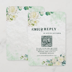 Tarjeta de RSVP de Boda Moderna Orgánica Elegante