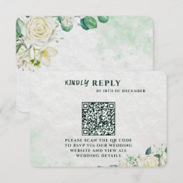 Tarjeta de RSVP de Boda Moderna Orgánica Elegante