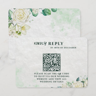 Tarjeta de RSVP de Boda Moderna Orgánica Elegante