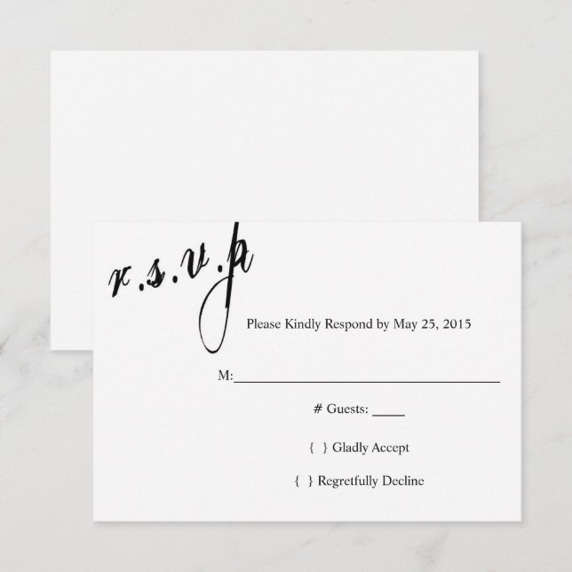 Tarjeta de RSVP de Boda Nosotros Decidimos Siempre (Anverso / Reverso)