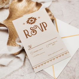 Tarjeta de RSVP de Boda Occidental Moderna