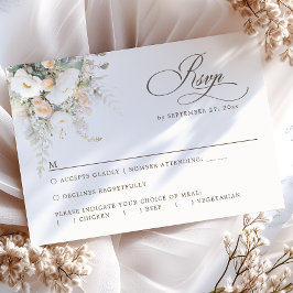 Tarjeta de RSVP de boda Opciones de comida de flor