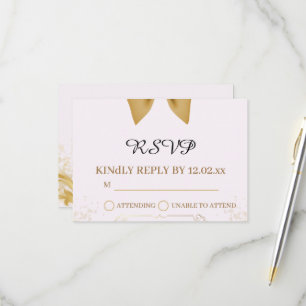 Tarjeta de RSVP de Boda Orgánica Moderna