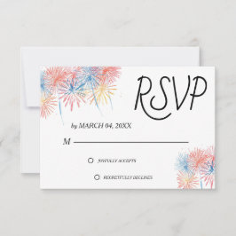 Tarjeta de RSVP de Boda Patriótica Elegante del 4 