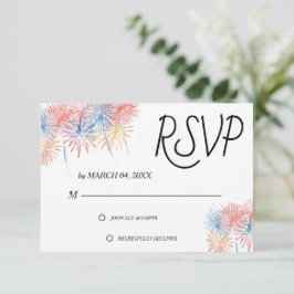Tarjeta de RSVP de Boda Patriótica Elegante del 4
