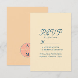 Tarjeta de RSVP de boda Peach Fuzz